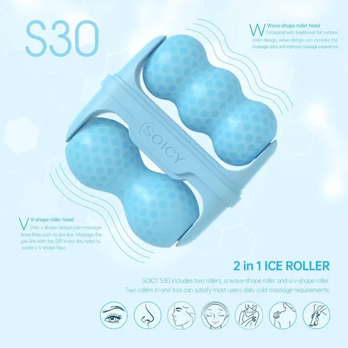 Vista 3 de Rodillo de hielo para cara, rodillo facial de hielo, herramientas de terapia de frío, rodillo de hielo facial frío masajeador para hinchazón ocular