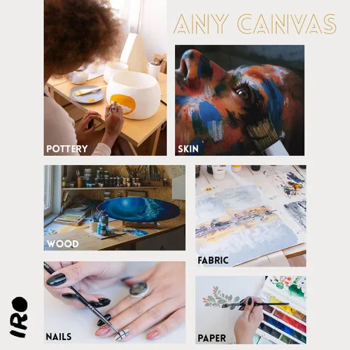 Vista 6 de IRO Juego de 15 pinceles planos profesionales para pintura acrílica y pinturas al óleo. Pinceles redondos para acuarela y gouache. Juego de pintura