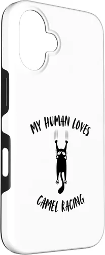 Vista 3 de My Human Loves Camel Racing - Cat Parent Hobby Lover Case for iPhone 16