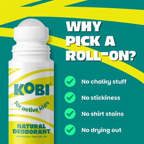 Vista 3 de Kobi Desodorante para niños activos, adolescentes, niñas, niños, natural, sin aluminio, fuerza deportiva - Cherry Kick