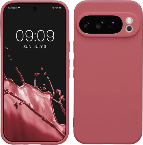 Vista 263 de kwmobile Funda compatible con Google Pixel 9 - Funda protectora delgada de TPU para teléfono - Acabado mate suave - Piedra antigua