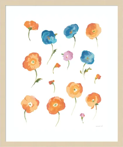 Vista 12 de Amanti Art Framed Wall Art Print 24x20 Retro Flowers II by Danhui Nai, Flowers Wall Art, Modern Contemporary Decor, Small Poster Painting Artwork