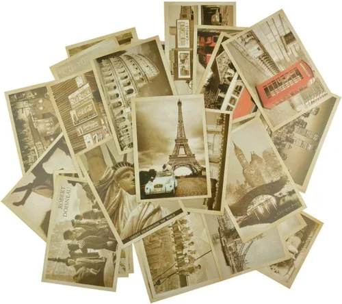 Vista 3 de Dxhycc 32 tarjetas postales de viaje antiguas retro vintage para coleccionar la pena