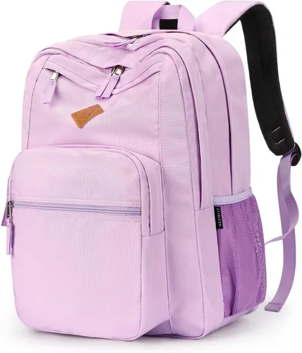 Vista 32 de ZORFIN - Mochila de 26 litros para la escuela, universidad y viajes, impermeable, con 8 compartimentos, Verde militar, Moderno
