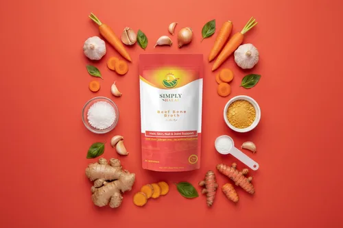 Vista 2 de Proteína en polvo de caldo de huesos para articulaciones, piel, cabello, uñas, salud intestinal y apoyo digestivo - Suplemento de colágeno