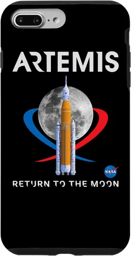 Vista 12 de Funda con logotipo para iPhone 15 Pro NASA Artemis Mission SLS Moon Insignia