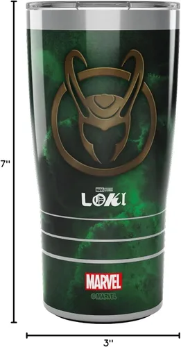 Vista 9 de Tervis Traveler Traveler - Vaso aislado de triple pared con aislamiento de tres paredes Loki Green Crest mantiene las bebidas frías y calientes, 20