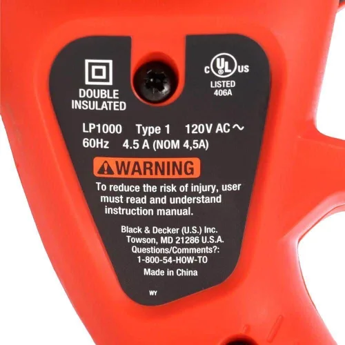 Vista 5 de BLACK+DECKER Sierra de cadena Lopper, podadora de 4.5 amperios, podadoras para poda de árboles de alta resistencia (LP1000)