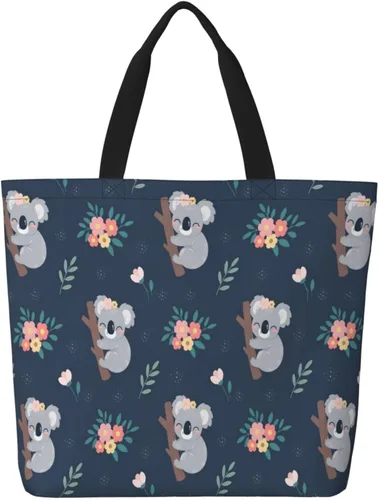 Vista 21 de Famame Canvas Tote Bag Large Women Casual Shoulder Bag Handbag Reusable Multipurpose Shopping Grocery Bag