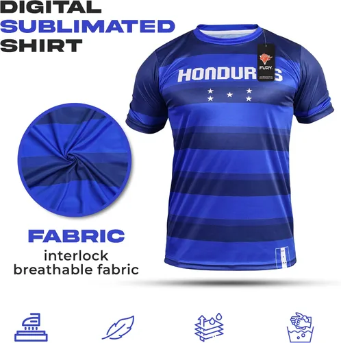 Vista 4 de Fury Honduras Soccer Jersey - Honduras Soccer Shirt - Camiseta de Futbol de Honduras Football Jersey MenWomenUnisex
