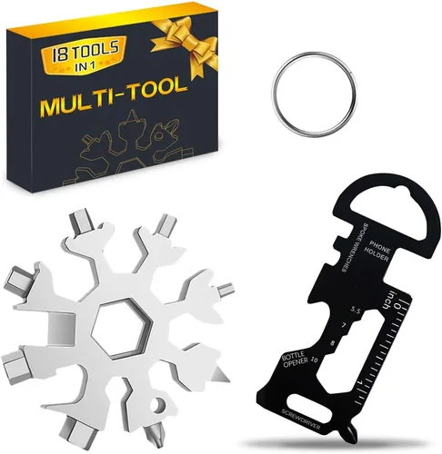 Vista 9 de Regalos de Navidad multiherramienta 18 en 1 con copos de nieve para hombres, paquete de 2 herramientas múltiples para papá de parte de hija hijo