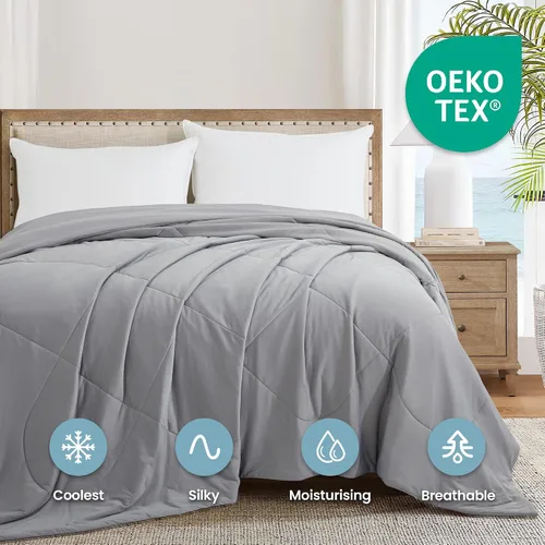 Vista 4 de Dreamhood Manta refrescante Arc-Chill Cool Summer Blanket con Q-Max > 0.45 fibra de enfriamiento perfecta para sudores nocturnos y personas que