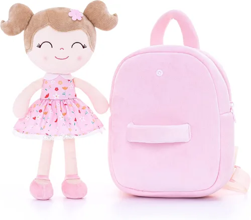 Vista 3 de Gloveleya Kids Backpacks Girls Backpack Plush Bags Diaper Bag Backpack with Floral Doll Pink 9