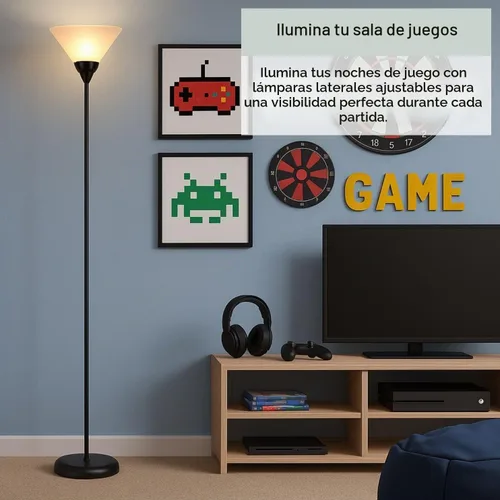 Vista 6 de Lámpara de suelo Light Accents con pantalla color blanco, 100 W, negro, 6113-21, 100.00watts