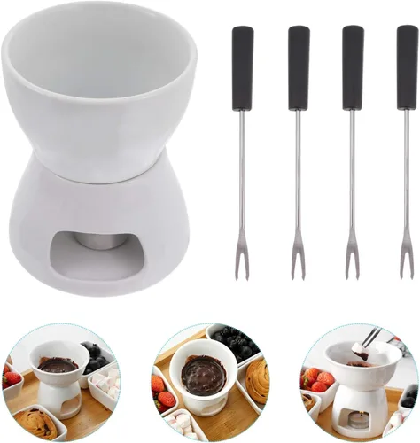 Vista 3 de Cabilock 1 juego de olla de chocolate para derretir chocolate con leche de primera calidad, calentador de leche para fondue de postre, olla