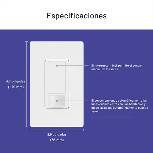 Vista 10 de Lutron Maestro Interruptor de luz con sensor de movimiento para interiores para baño, garaje, lavandería, cualquier bombilla, sensor de ocupación