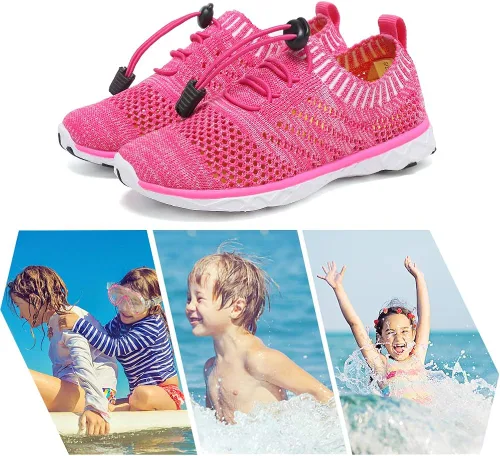 Vista 5 de EQUICK - Zapatos acuáticos para niños y niñas con estilo atlético tenis ligeros para infantes niños pequeños y grandes
