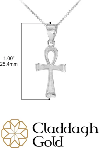 Vista 3 de Claddagh Gold Colgante de plata de ley 925 con cruz egipcia Ankh