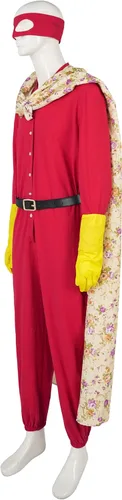 Vista 2 de BREVTXIS Blankman - Disfraz de ladrón rojo para adulto, para fiesta de Halloween, truco o trato, fiesta de disfraces y cosplay