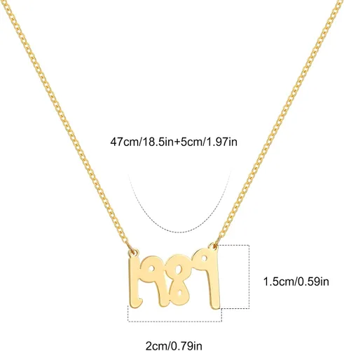 Vista 6 de BUREI TS - Collar inspirado en TS para amantes del folklore Swiftie 1989 Speak Now Reputation Necklace for Eras Tour Outfit