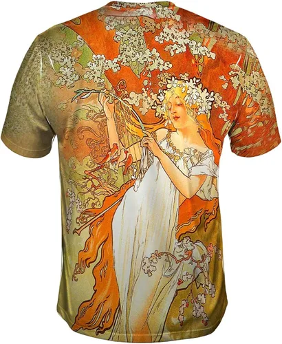 Vista 2 de Yizzam- Alphonse Mucha - Primavera (1896) Camiseta para hombre