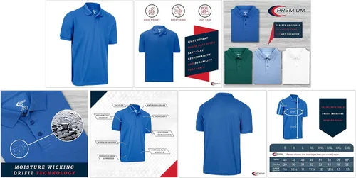Vista 47 de Premium Wear - Camisetas tipo polo para hombre, con gran absorción de humedad