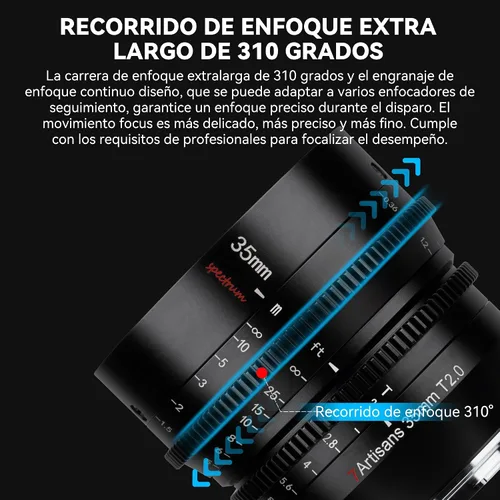 Vista 4 de 7artisans Lente Cine de gran apertura T2.0 de 1.378 in compatible con montura Sony E