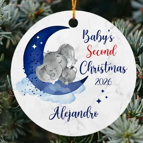 Vista 23 de Recuerdo personalizado para el segundo aniversario del señor y la fecha para pareja, adorno de aniversario de boda, decoración de árbol de Navidad