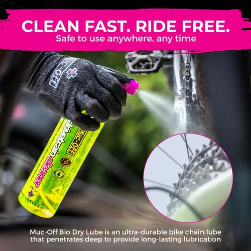 Vista 4 de Muc-Off Bio Drivetrain Cleaner Efectivo Limpiador y Desengrasante Biodegradable en Aerosol para Cadena de Bicicleta Apto para Todo Tipo