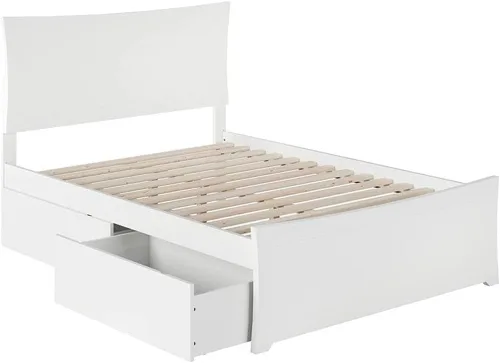 Vista 5 de Cama con plataforma de almacenamiento completo Urban en color blanco