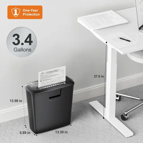 Vista 5 de Bonsaii - Trituradora de papel para uso en casa u oficina, trituradora de 8 hojas con corte de tiras para uso en casa u oficina, máquina trituradora