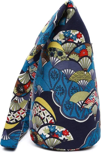 Vista 229 de Bolsa de hombro para mujer, de lona en estilo hippie/bohemio para llevar cruzada al hombro, disponible en diferentes colores y estampados