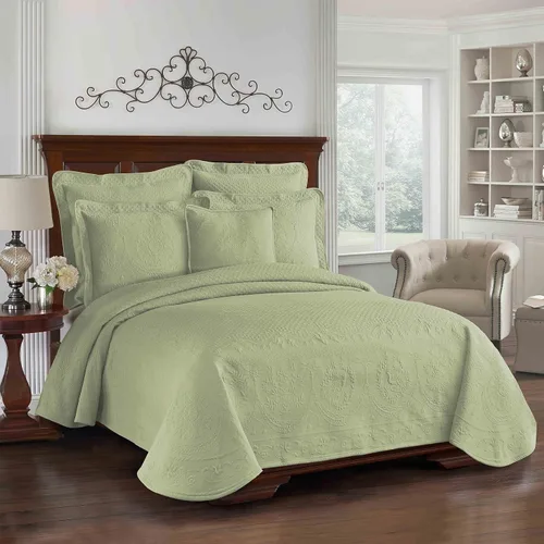 Vista 3 de King Charles - Funda de almohada decorativa moderna de granja de matelasse floral, ropa de cama 100% algodón transpirable, funda estándar