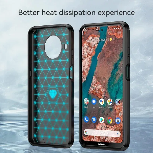 Vista 7 de Asuwish Funda para Nokia X100 5G con protector de pantalla de vidrio templado y accesorios para celda, silicona protectora delgada de goma suave