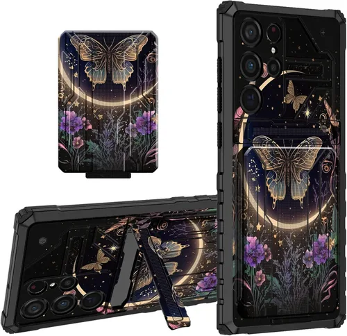 Vista 40 de Funda para teléfono Samsung Galaxy A03S Galaxy A03S Funda tipo cartera con tarjetero y soporte de doble capa de PC duro TPU suave cubierta