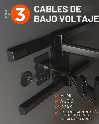 Vista 3 de ECHOGEAR Ocultadores de Cables de Pared para Gestión de Cables - Mini Ocultador de Cable de 2.25" Oculta 3 Cables de Bajo Voltaje Detrás de la Pared