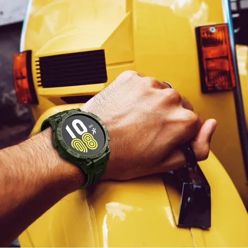 Vista 6 de Compatible con Galaxy Watch 5, Galaxy Watch 4 Band con funda de 1.732 pulgadas (1.732 in), correa protectora resistente de liberación rápida pulsera