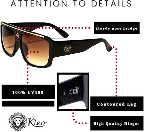 Vista 4 de Kleo Flat Top Hip Hop Rapero Retro Aviador Gafas de sol