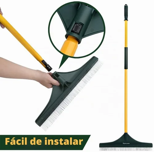 Vista 7 de [Usado] Rastrillo de Césped Artificial, Poste de Una Sola Pieza de 55" de Largo sin Diseño de Rotura - Rastrillo de Escoba Manual de Jardín