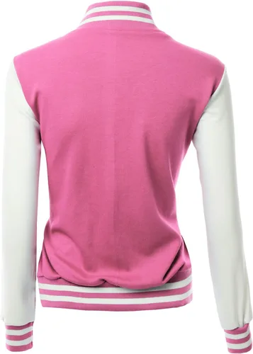 Vista 3 de Chaqueta universitaria con estilo para mujer, de manga larga, con contraste
