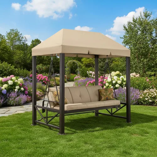 Vista 2 de Garden Winds Cubierta superior reforzada RipLock 350 de repuesto compatible con Sullivan Point Swing modelo BH15-092-099-01 - Beige