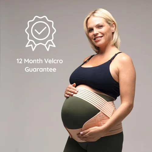 Vista 12 de BABYGO Cinturón de apoyo 4 en 1 para embarazo, banda de maternidad y posparto, alivia el dolor de espalda, pélvico, cadera, SPD y PGP incluye 40