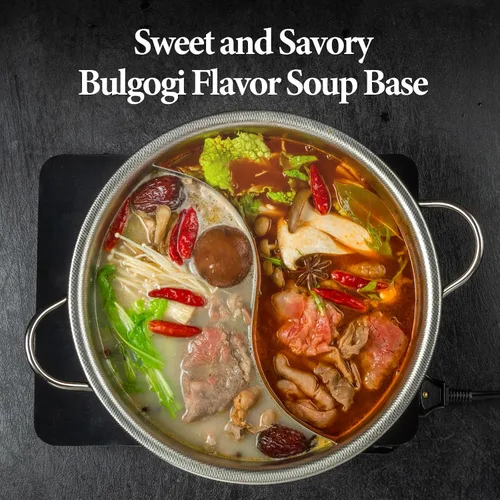 Vista 3 de Wang Bulgogi - Base de sopa de olla caliente, 7.05 onzas Auténtico condimento Shabu Shabu dulce y salado, listo en 3 minutos, fabricado en Corea