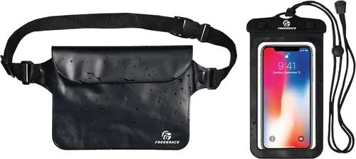 Vista 19 de Freegrace Juego de bolsas impermeables con correa para la cintura/funda para mantener tu teléfono y objetos de valor secos y seguros. Bolsas secas