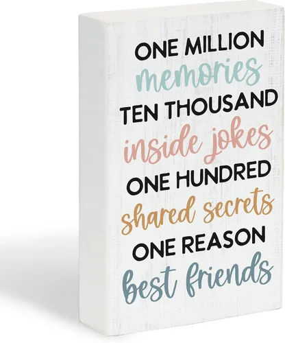 Vista 11 de Simply Said, INC Letrero Pequeño de Amistad con texto en inglés "A Friend Is God's Way of Proving He Doesn't Want Us to Walk Alone", placa de madera