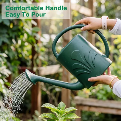 Vista 5 de Regadera de 1 galón para exteriores, regadera para plantas de interior y exterior, flor con cabezal de aspersor desmontable