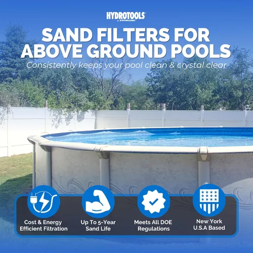 Vista 2 de Swimline Hydrotools Bomba de filtro de arena para piscina de 16 pulgadas para piscina sobre el suelo y enterrada Sistema completo de 3/4 HP