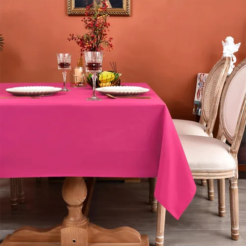 Vista 20 de MEANMOY Mantel cuadrado de poliéster lavable, resistente al agua y a las manchas, de 210 GSM, de 54 x 54 pulgadas, mantel de mesa rectangular sin