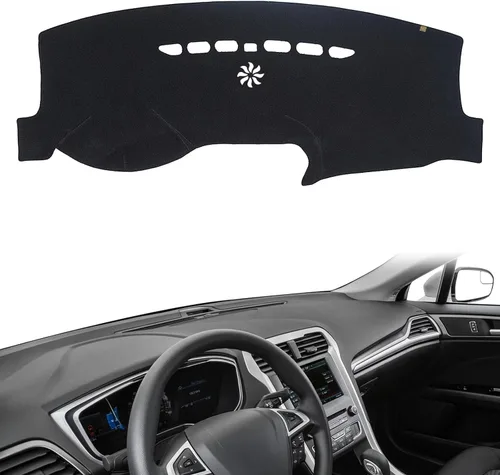 Vista 34 de AUQDD Funda de Cubierta de Tablero Compatible con 2004 2005 2006 2007 2008 2009 2010 Toyota Sienna, Alfombra de Tablero de Franela Negra Negro