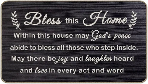 Vista 5 de Little Fingers No Shoes Alfombra decorativa para interiores y exteriores, nuevo tapete para puerta delantera de casa 43 x 76 cm para entrada